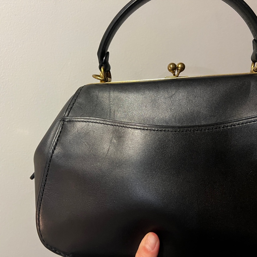 COACH 1941 Large Kisslock Frame black leather crossbody bag - Picture 15 of 16